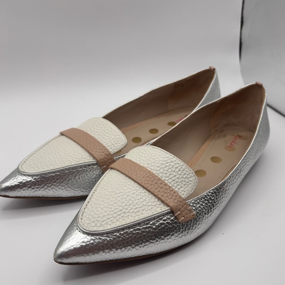 Boden Silver and White Flats with Tan Accent - Picture 7 of 13
